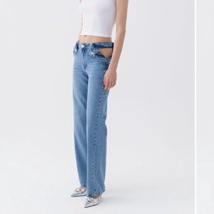 Chic Blue Straight Leg Women's Jeans